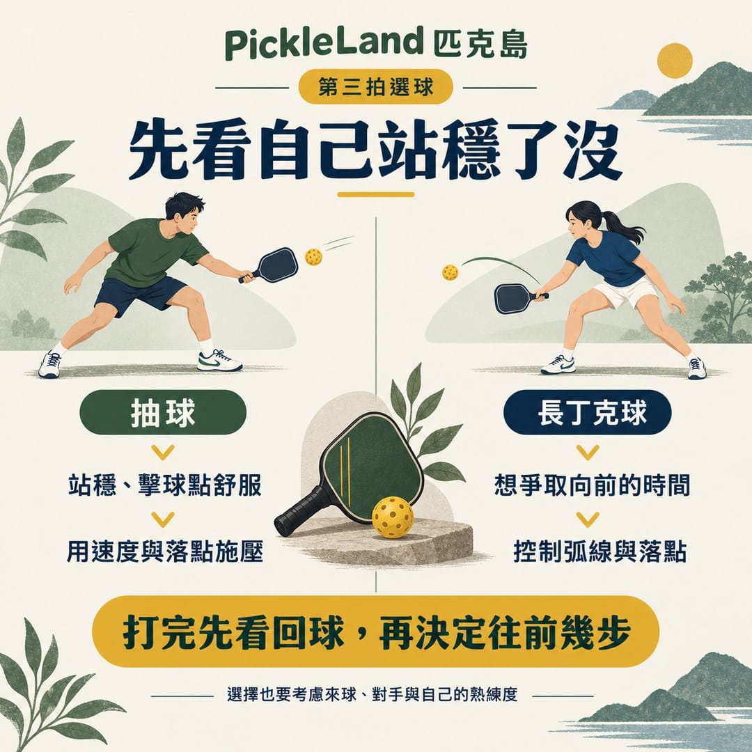 先確認站穩與擊球點，再理解抽球和長丁克球的用途